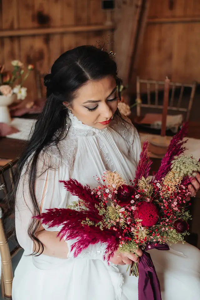 Boho Disco Fucsia Modern Bouquet Bohemian Flowers